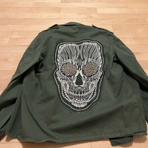 Green Skull Embroidered Jacket
